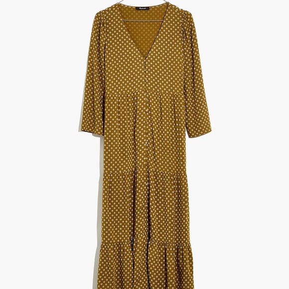 Madewell V-neck Tiered Button-front MIDI Dress in Daisies Forever - Picture 5 of 8